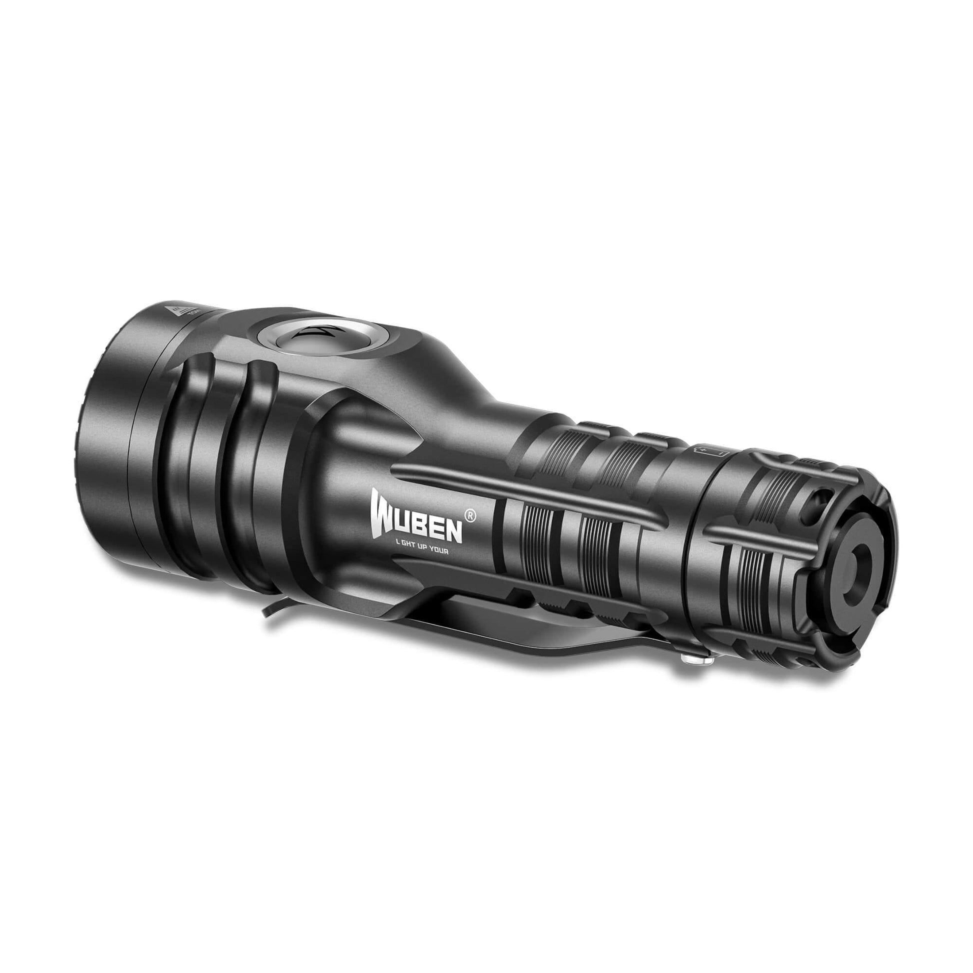 Wuben E6 Small Steel Cannon Strong  Flashlight - Side