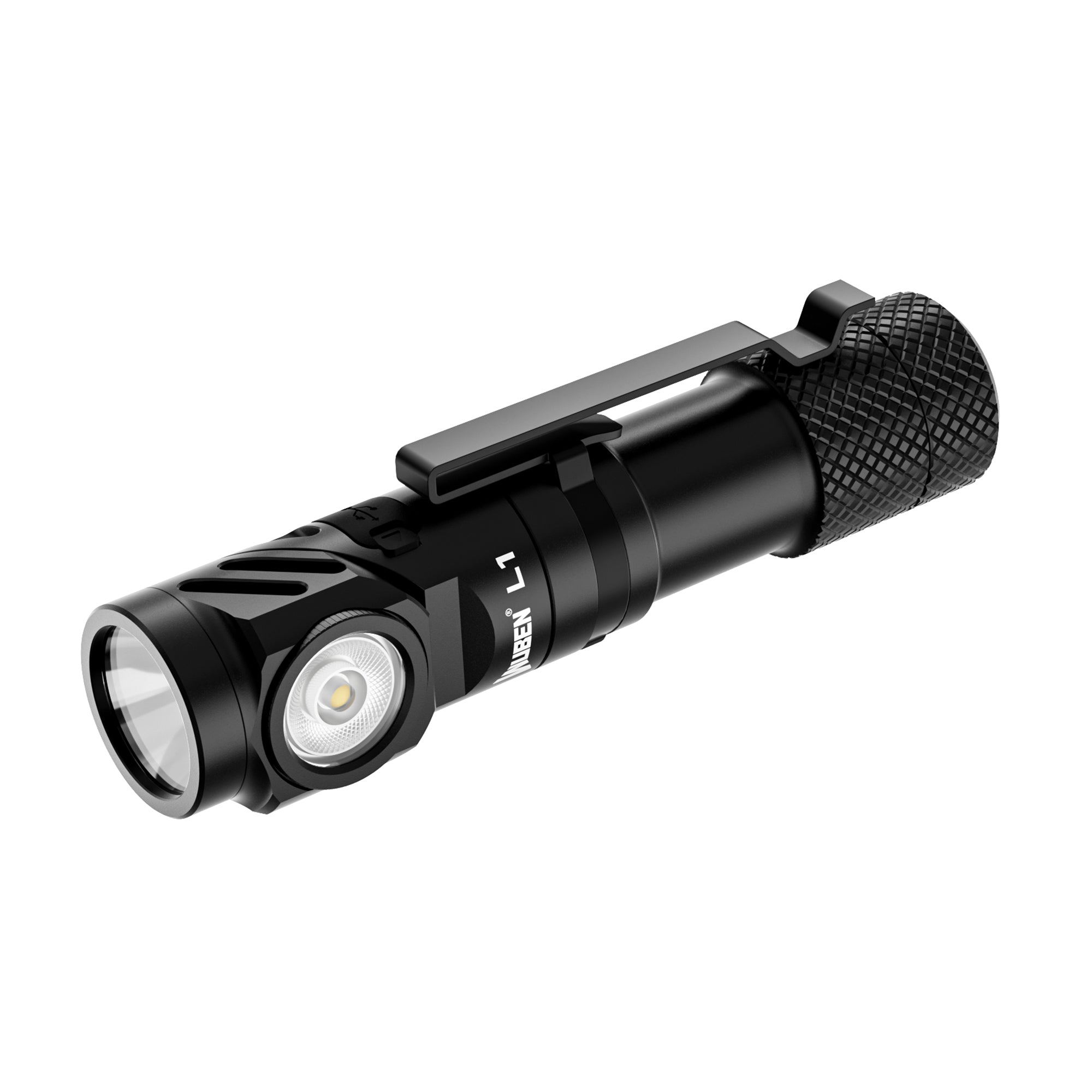 wuben L1 2000 Lumens Flashlight - Dual Light Sources Flashlight with 180° Rotating Head